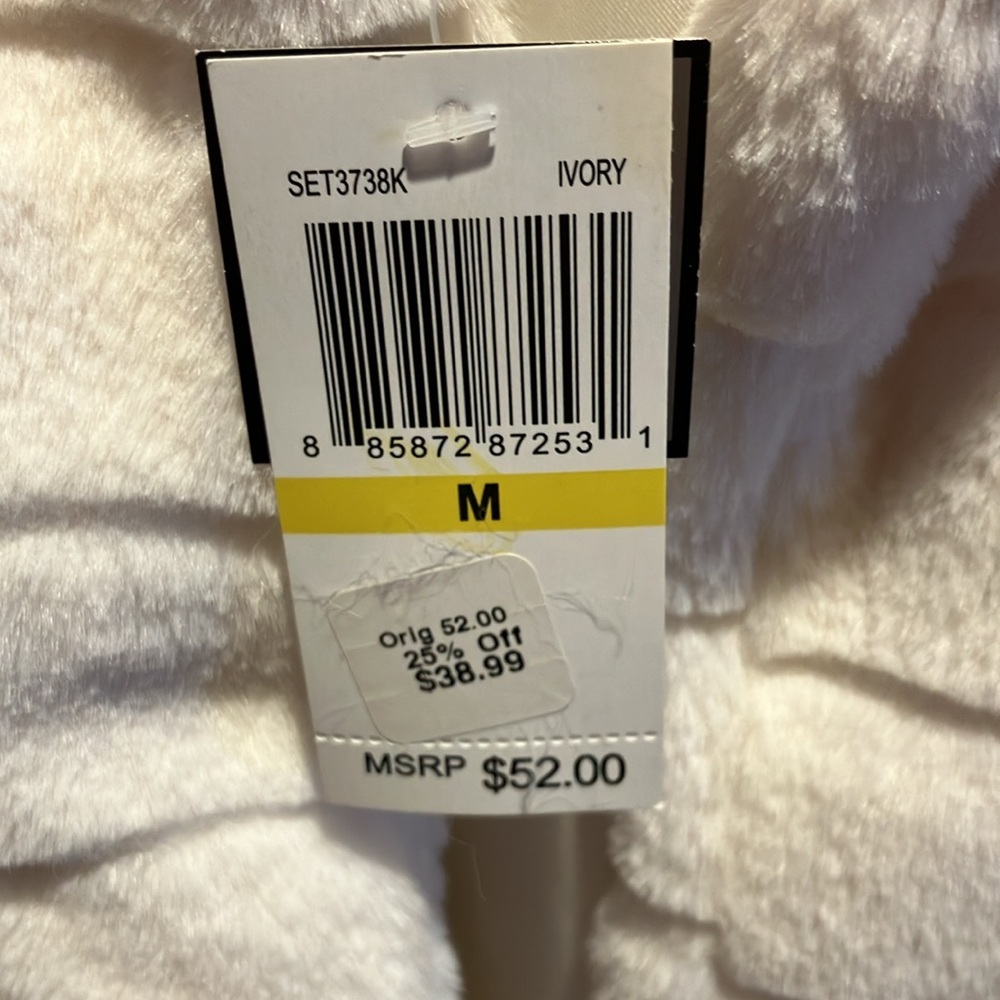 NWT Beauties girls medium ivory faux fur vest with belt + leggings girls Med - Picture 3 of 6